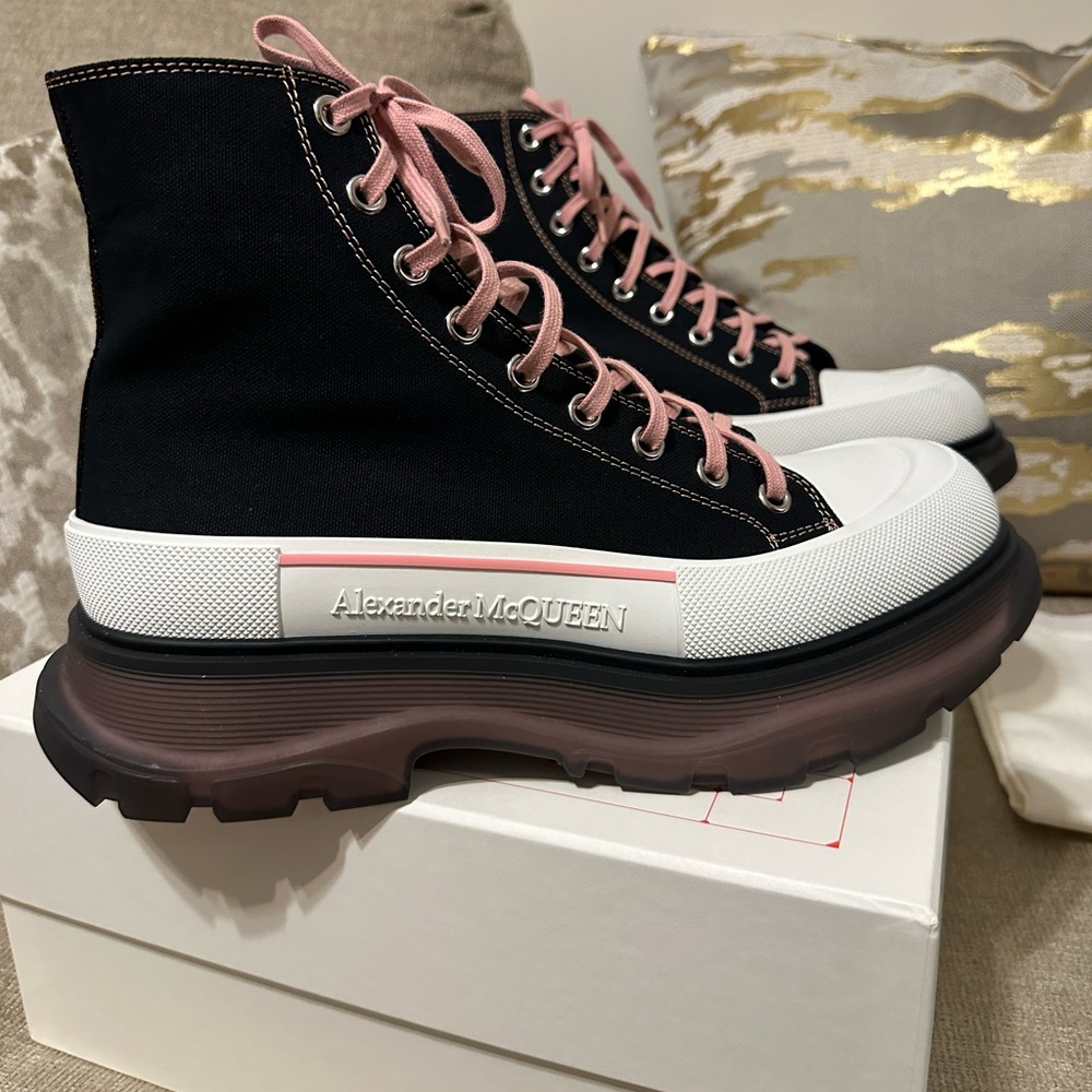 Authentic Alexander McQueen Brand New Tread Slick High Top Sneakers